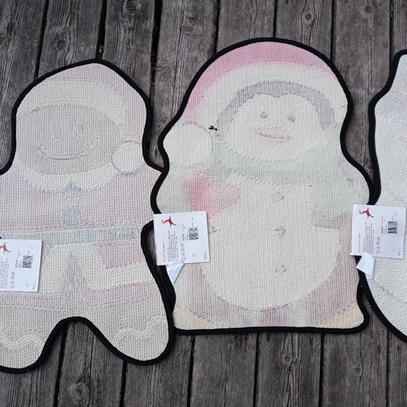 🆕Set of 3 Holiday Charm Mats Gingerbread Snowman Penguin Love Door Floor Bath - Picture 8 of 9